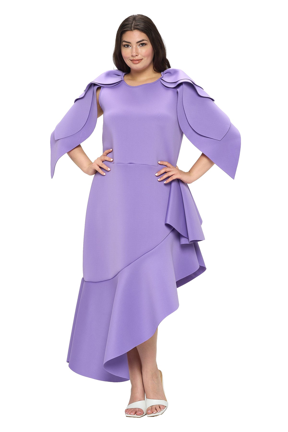 Kaskade Ruffled Neoprene Dress