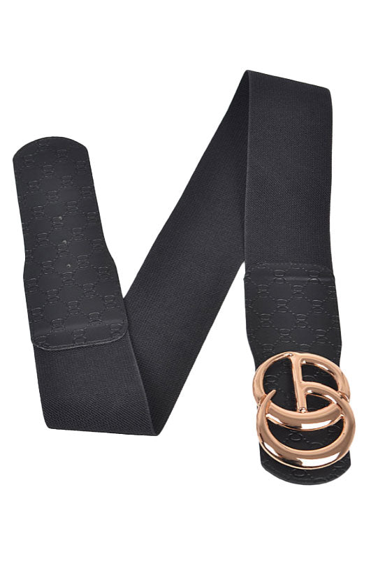 Embossed Faux Leather Stretch Belt