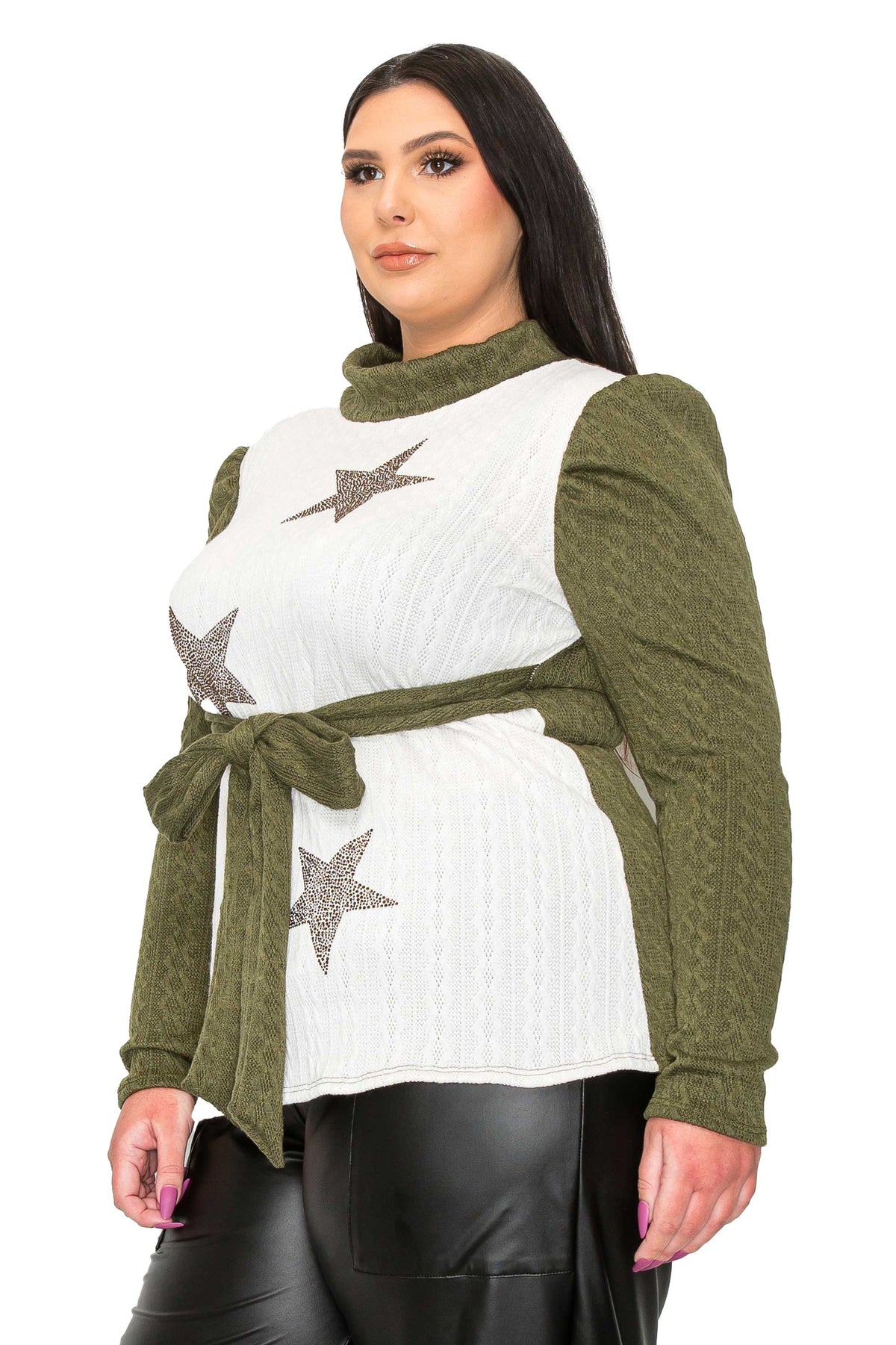 Britt Star Embellished Waist Tie Sweater