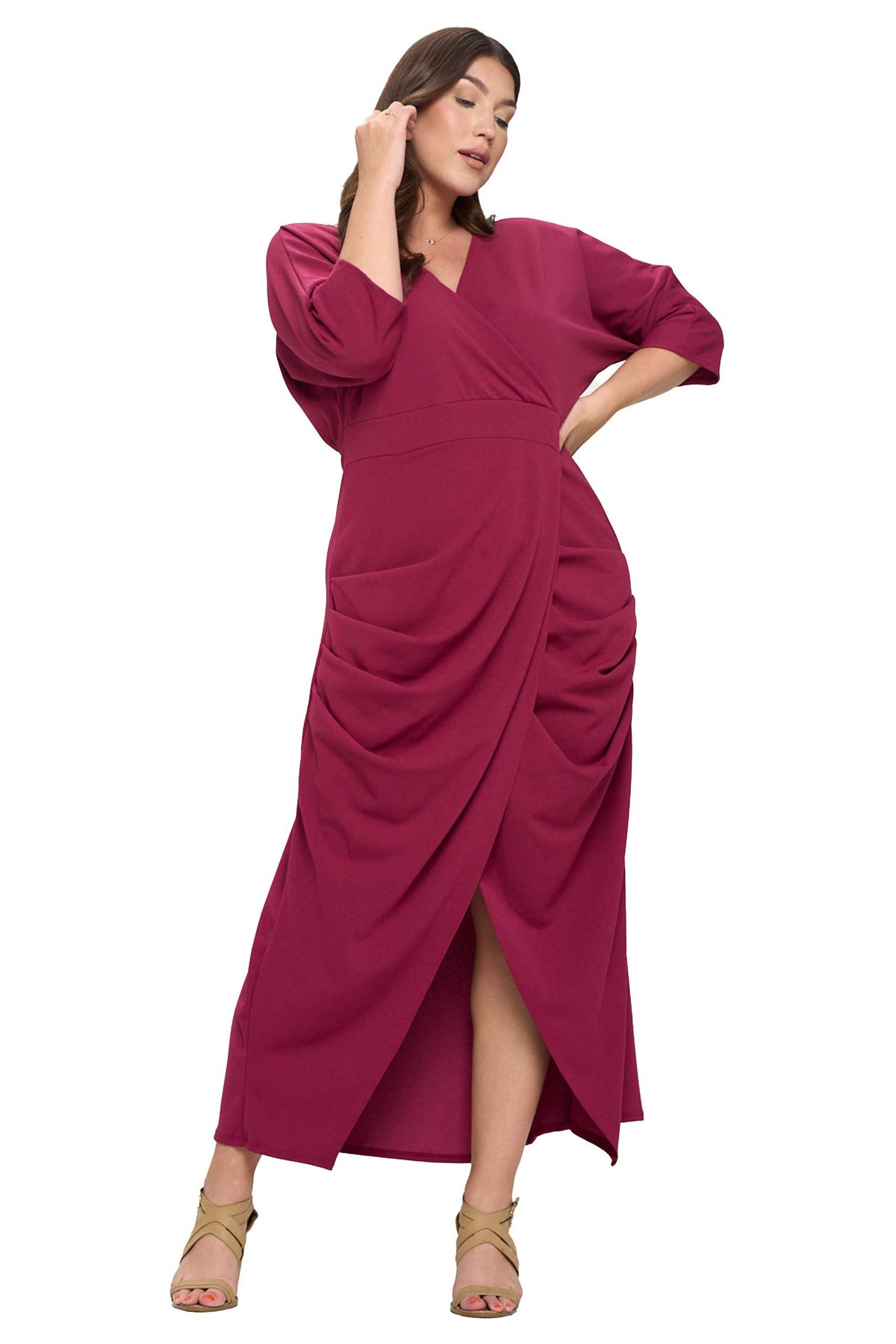 Dolman Wrap Maxi Dress - L I V D