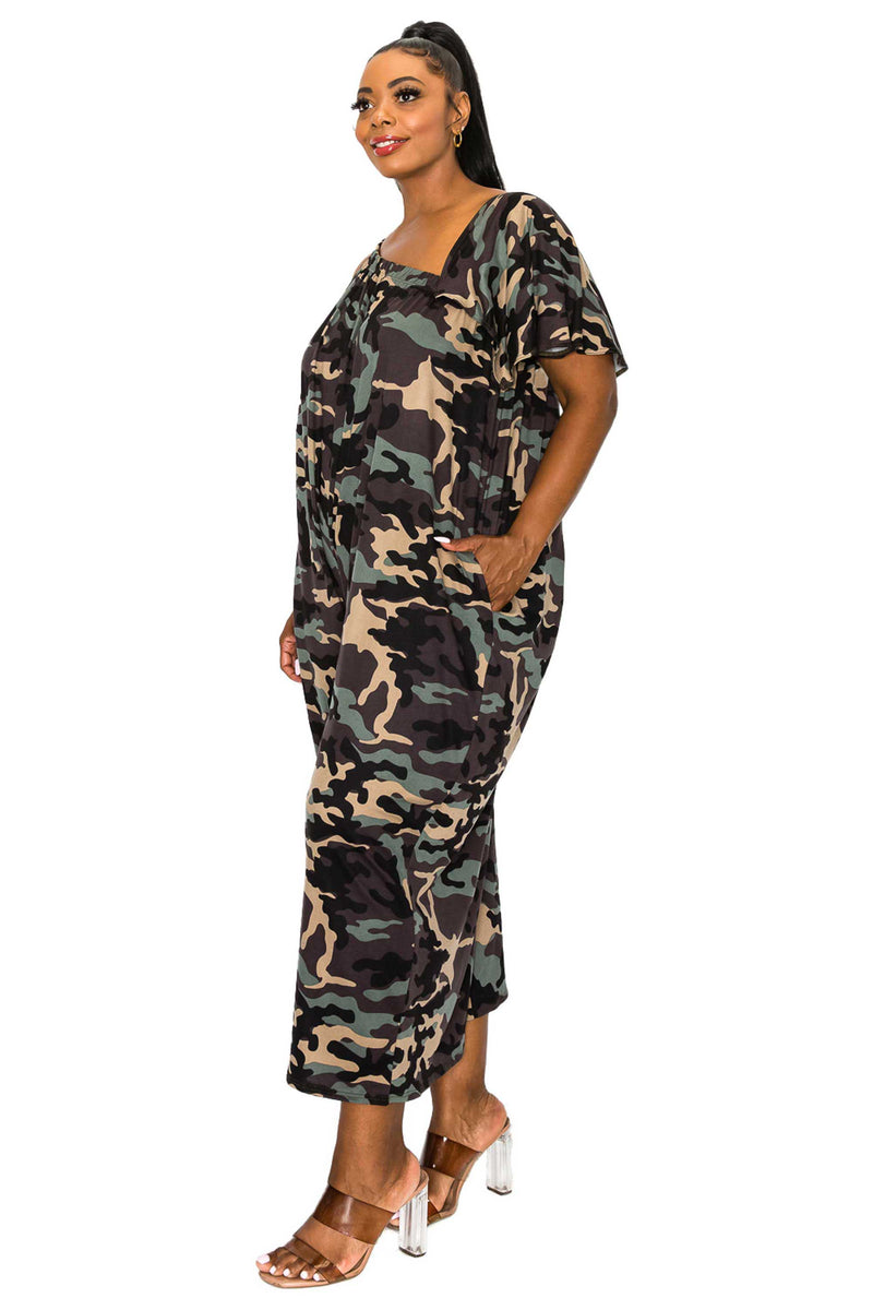 Kahtia Wide-Legged Pocket Jumpsuit - L I V D