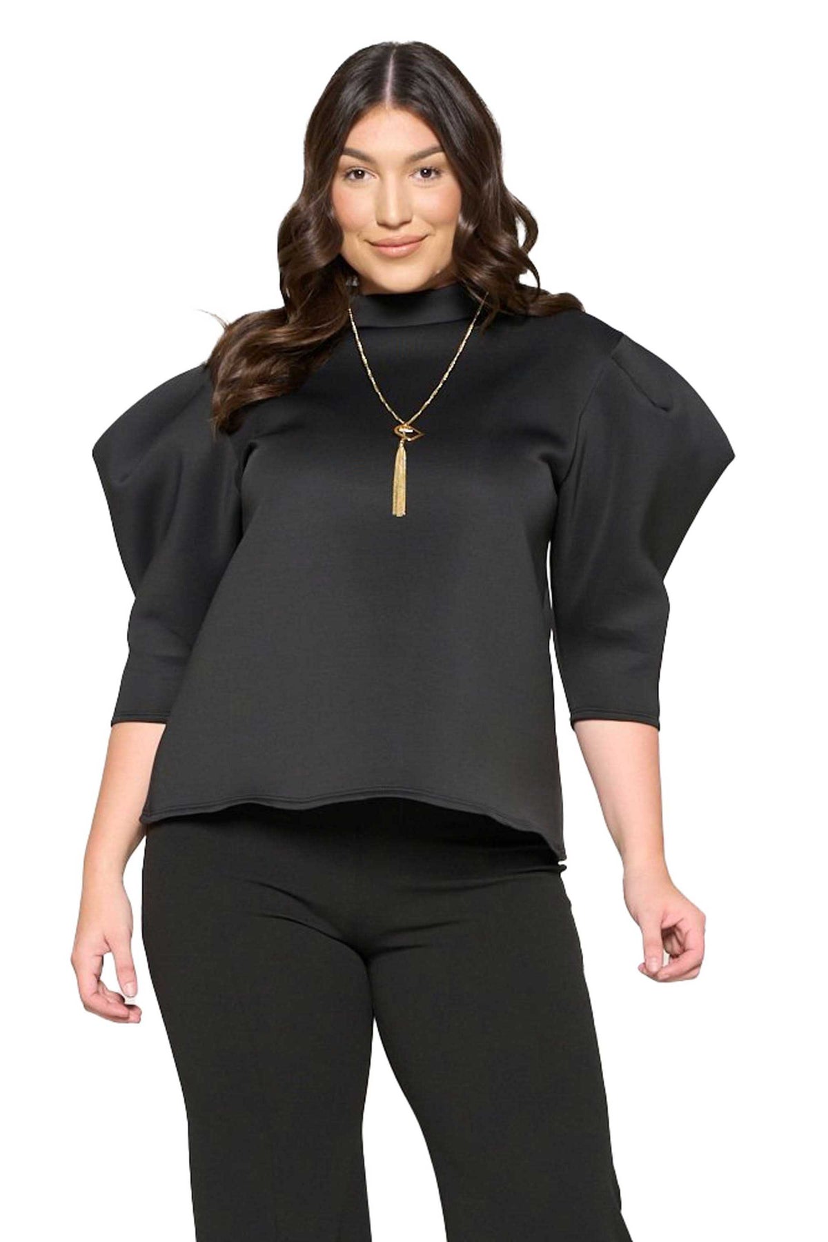 Statement Sleeve Neoprene Top - L I V D