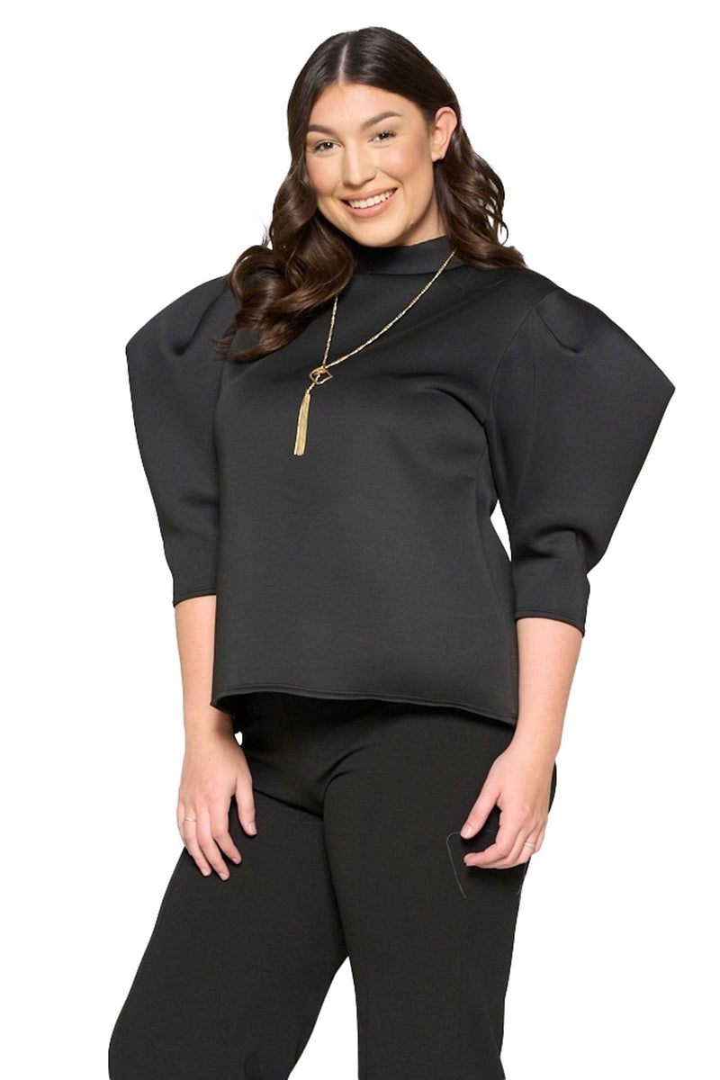Statement Sleeve Neoprene Top - L I V D