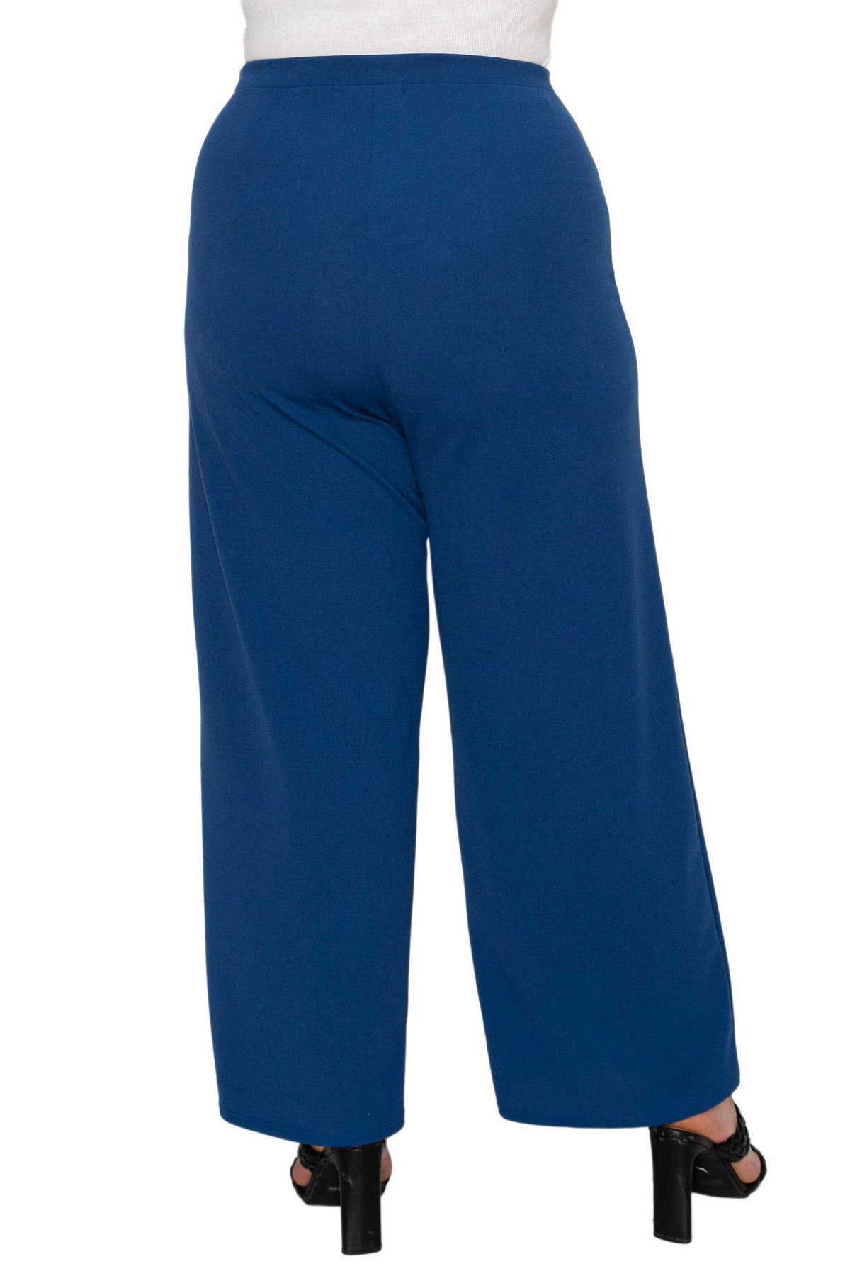 blue plus size wrap pants back view