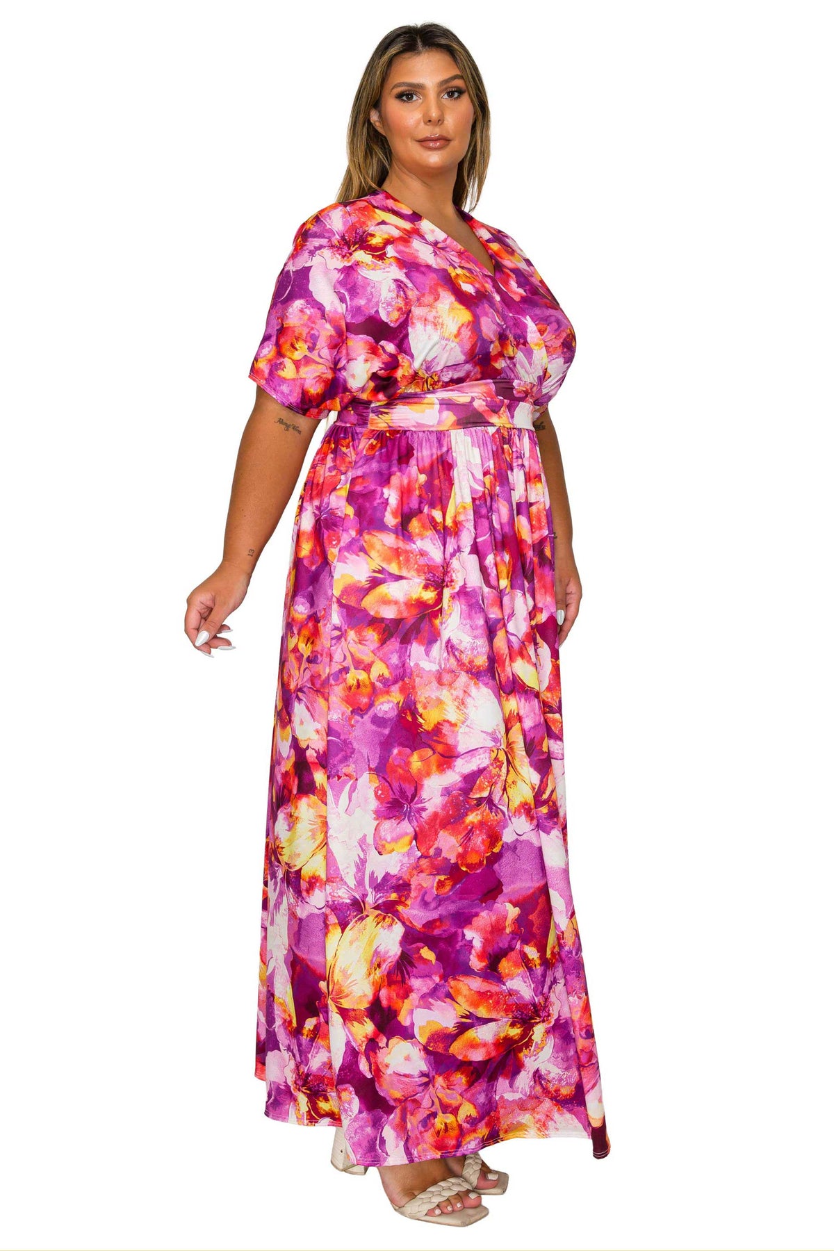 Minoa Floral Empire Waist Dress