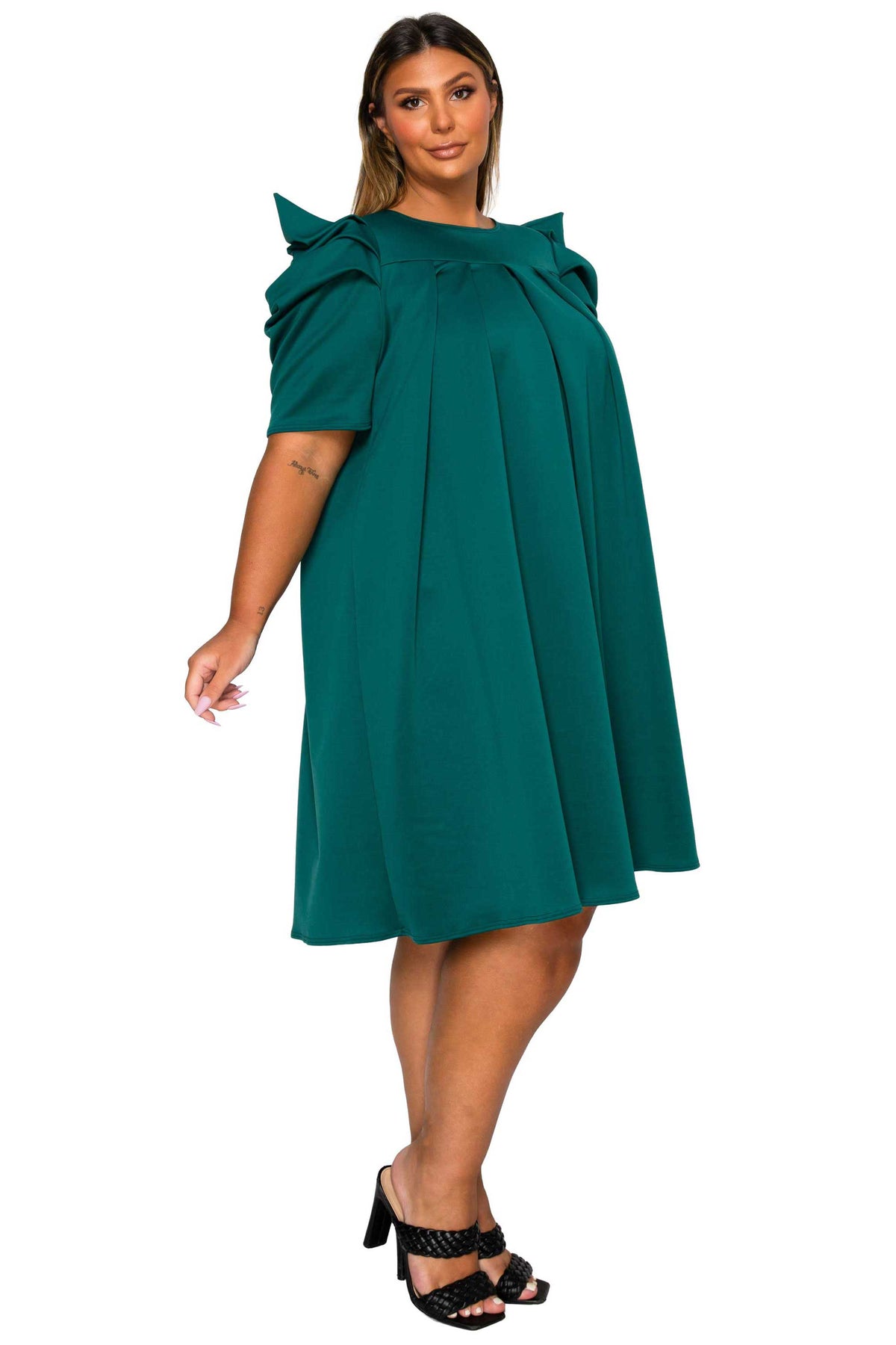 Zaya Pleated Swing Dress