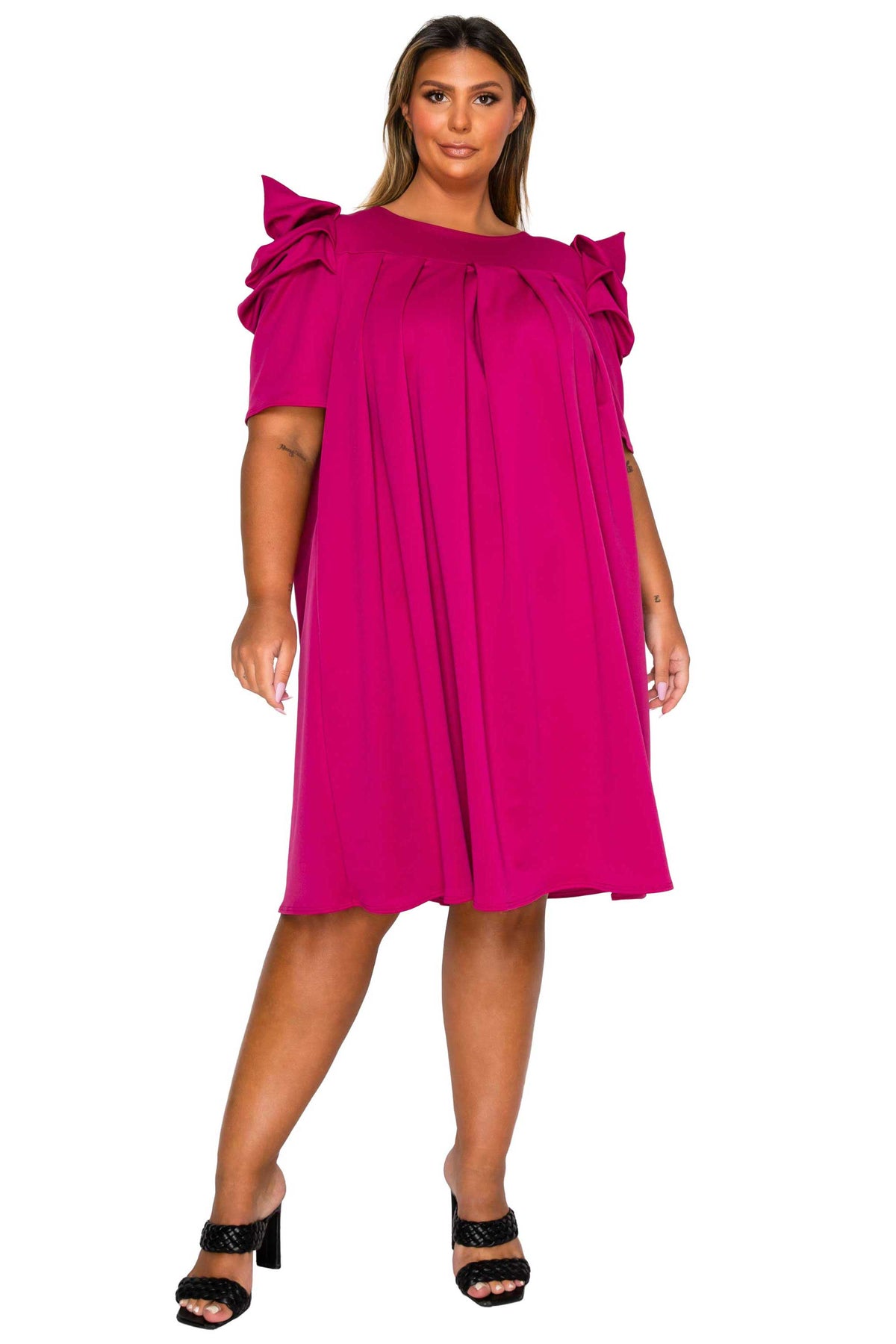 Zaya Pleated Swing Dress