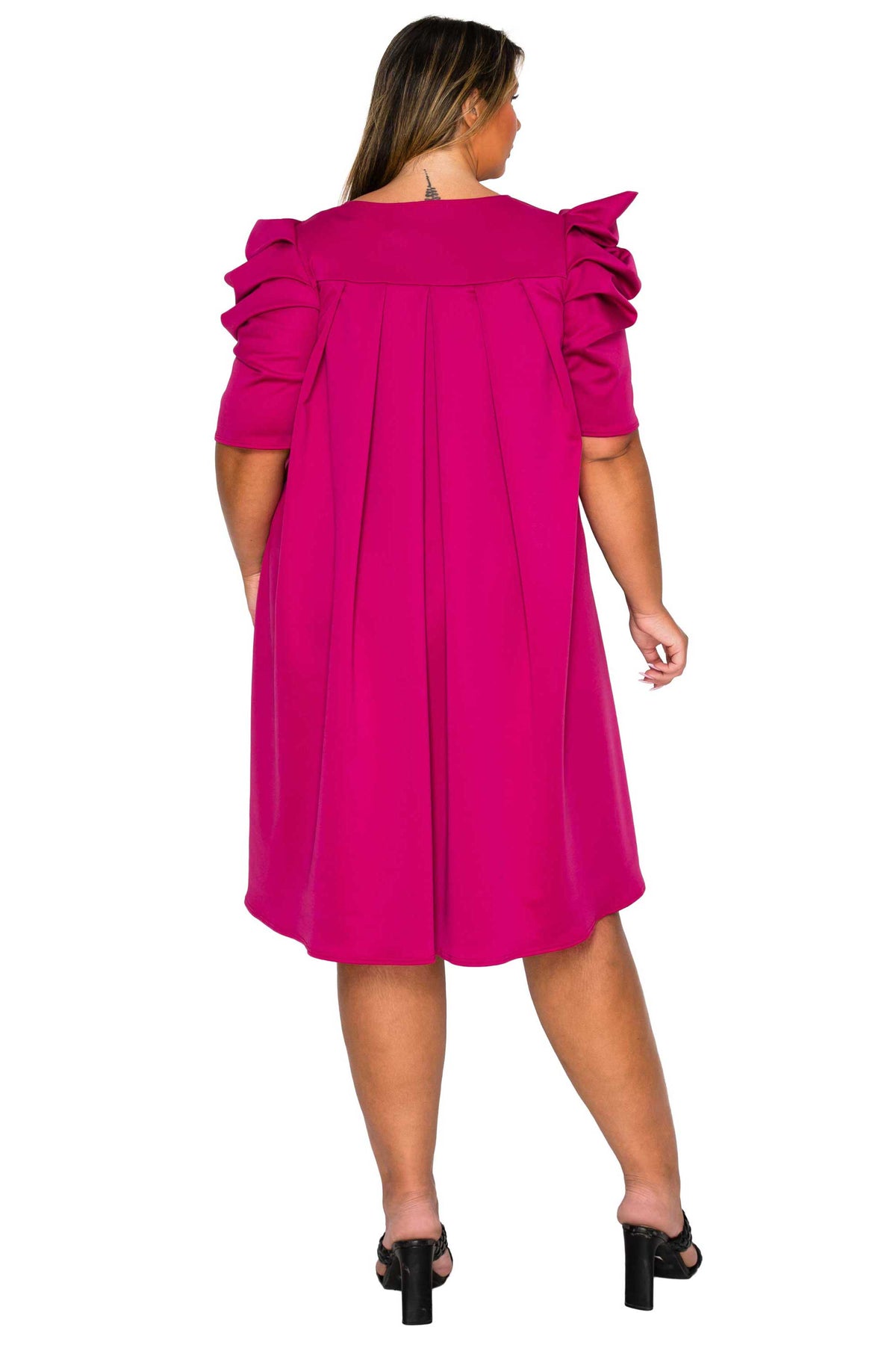 Zaya Pleated Swing Dress