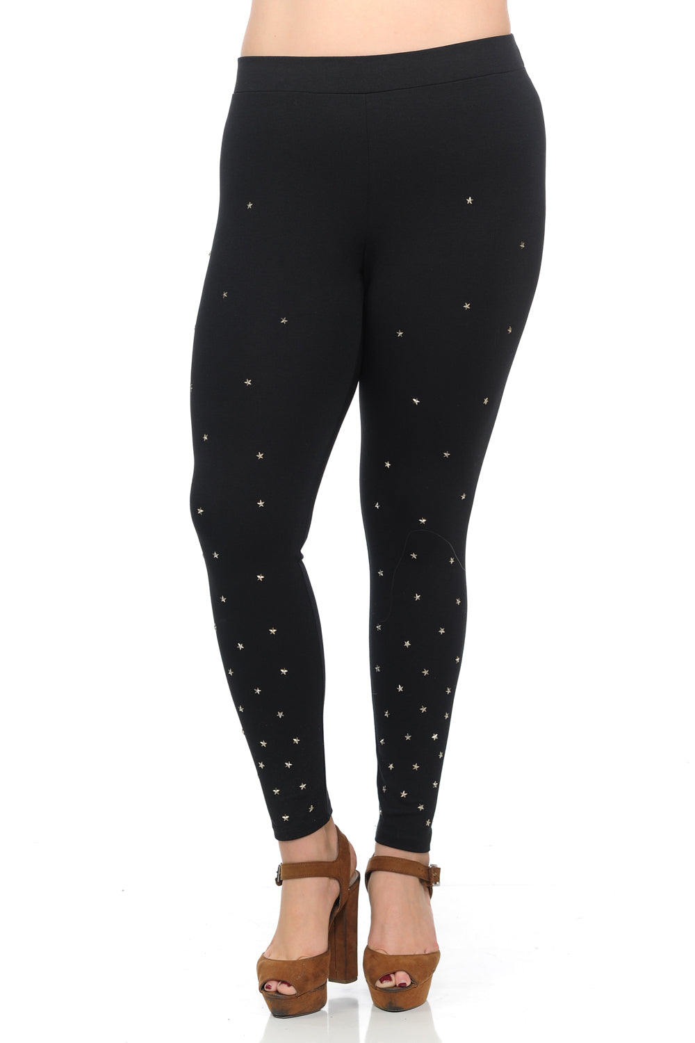 Star Studded Ponte Leggings in Black - L I V D