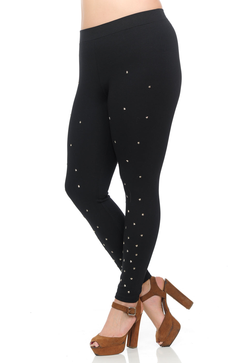 Star Studded Ponte Leggings in Black - L I V D