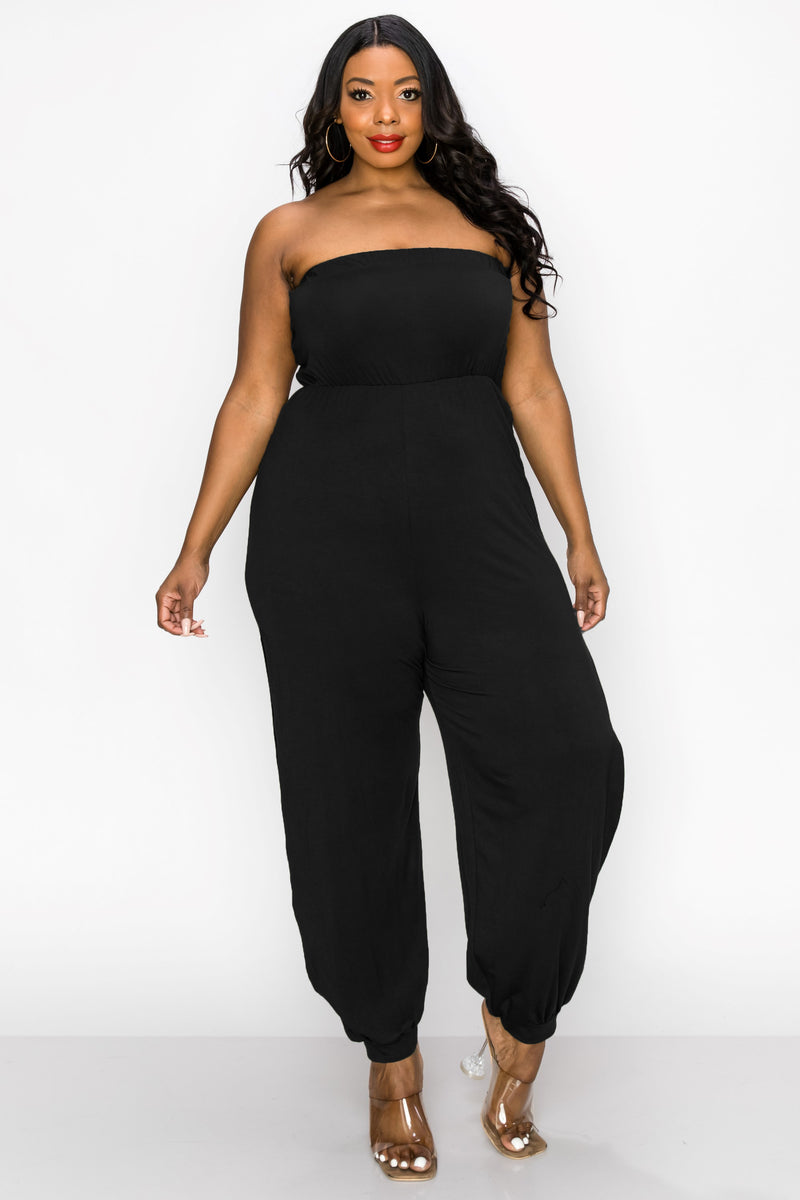 Sleeveless Jumpsuit w/ Leg Slit - L I V D