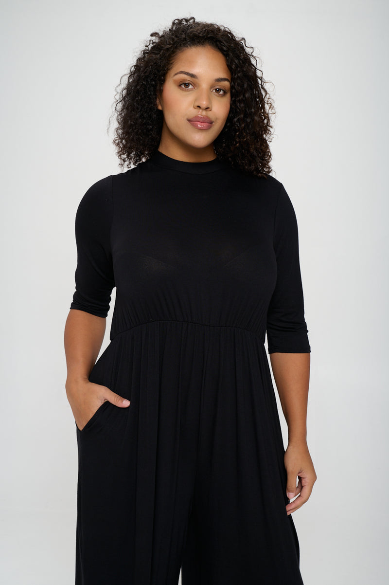 3/4 Sleeve Wide Jumpsuit - L I V D