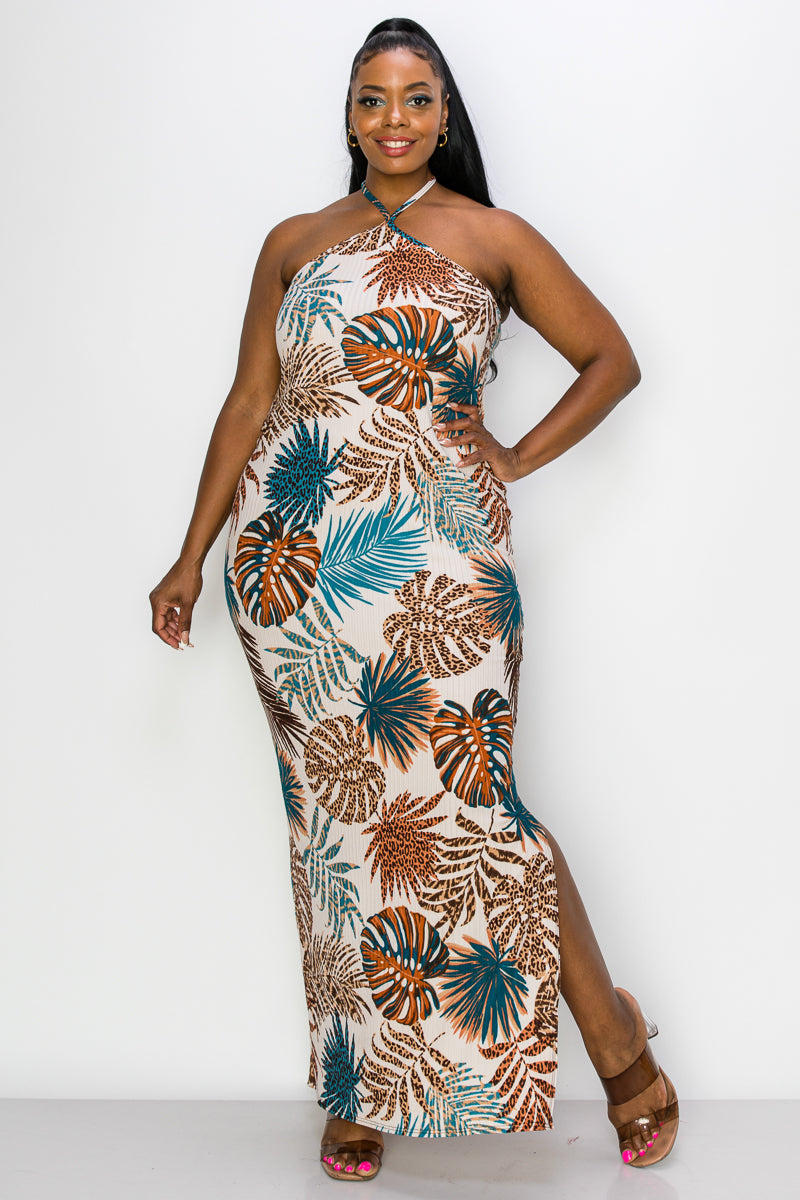 Malia Halter Neck Maxi Dress  L I V D