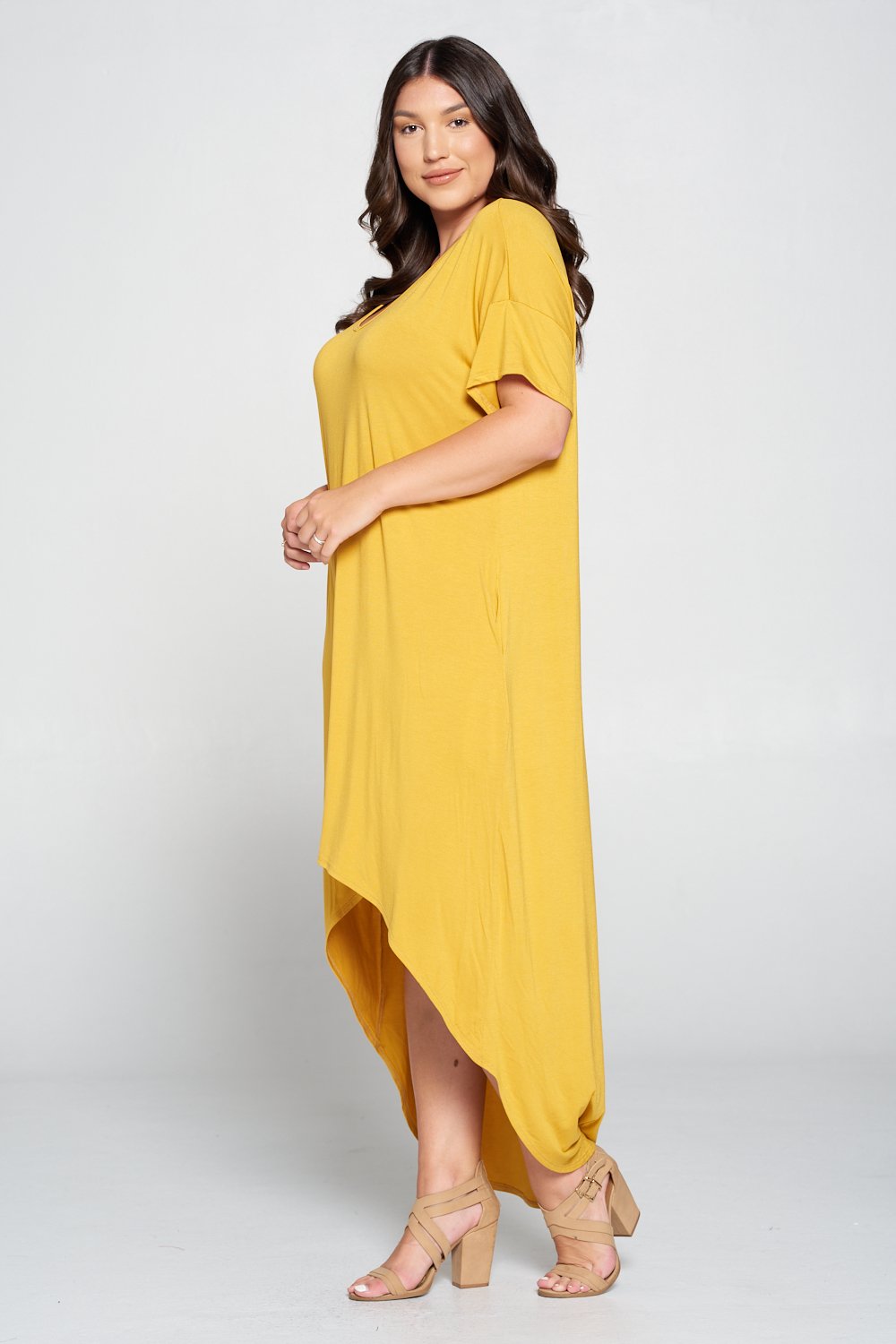 mustard yellow high low dress High Low Dress