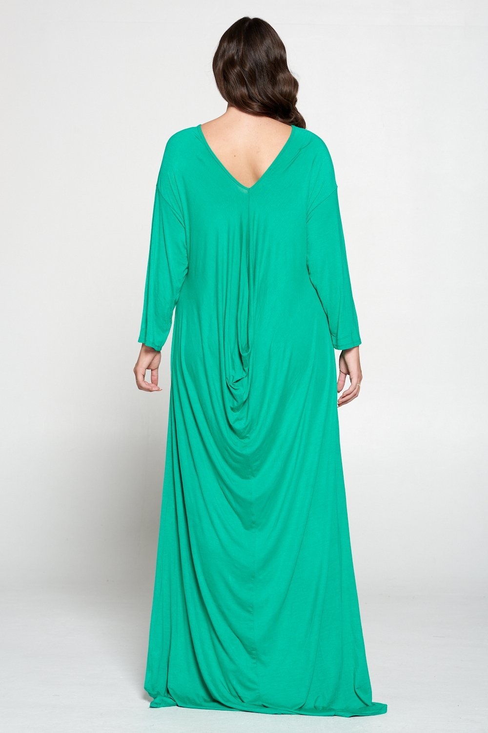 Long Sleeve Draped Contemporary Dress