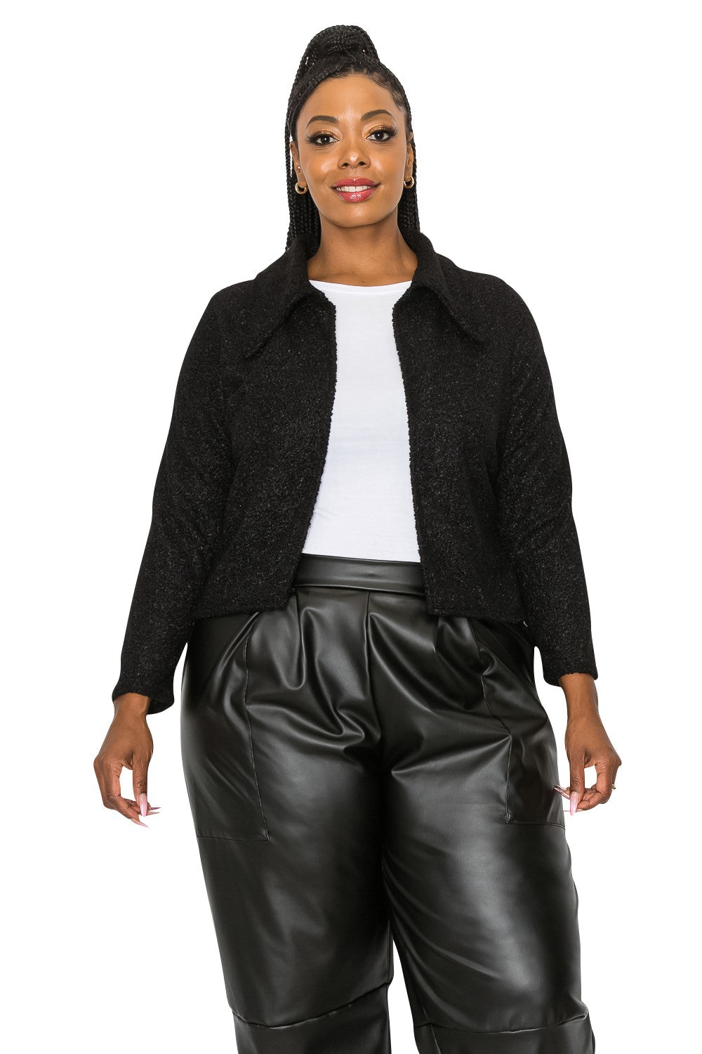 Erica Faux Shearling Crop Jacket