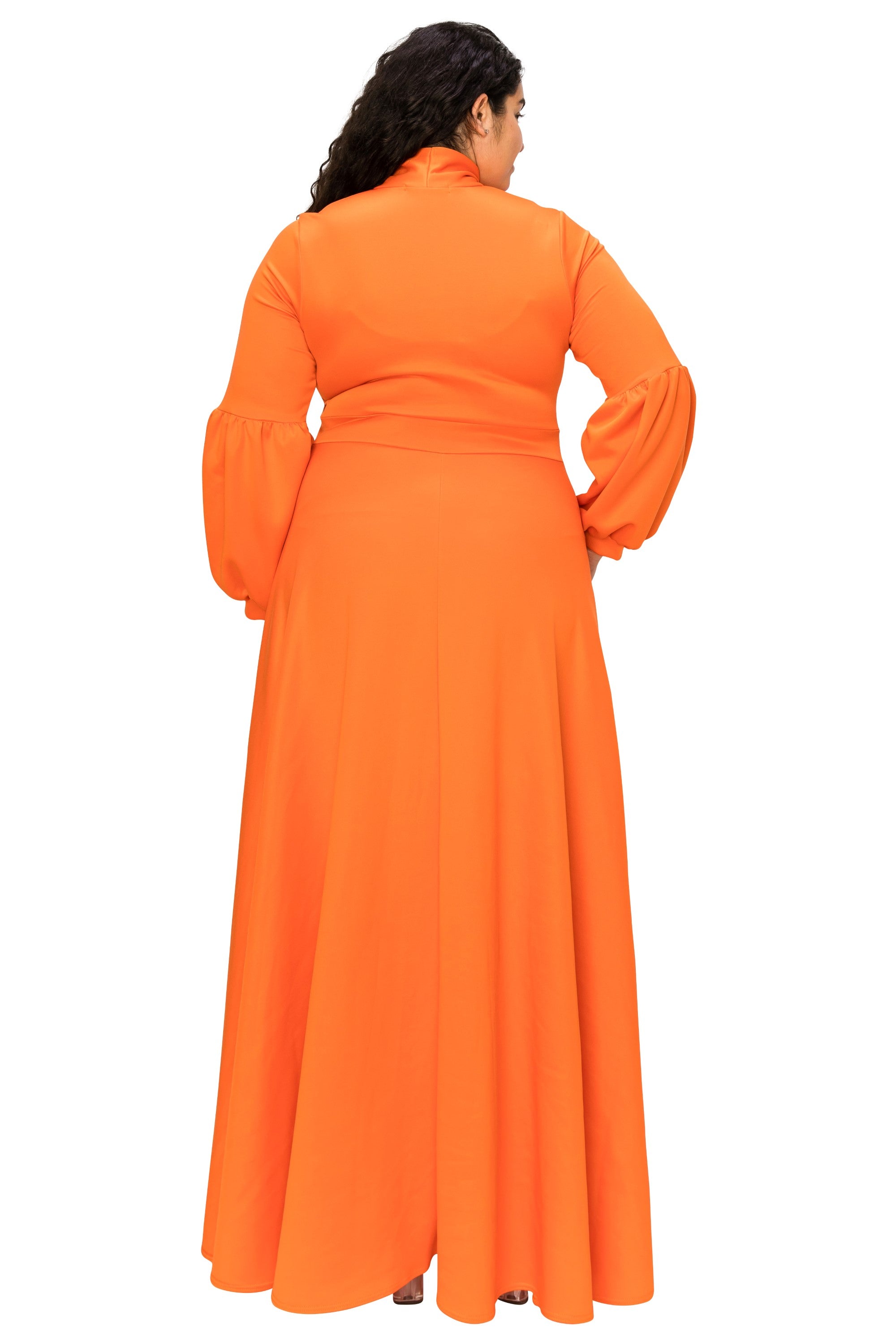 Plus Size Bella Donna Dress with Ribbon and Bishop Sleeves Plus Size Bella Donna Dress with Ribbon and Bishop Sleeves