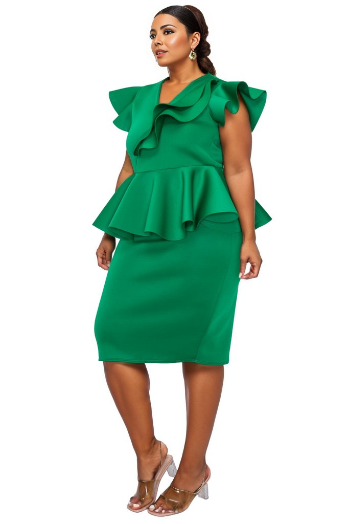 Onyx Neoprene Peplum Dress Onyx Neoprene Peplum Dress