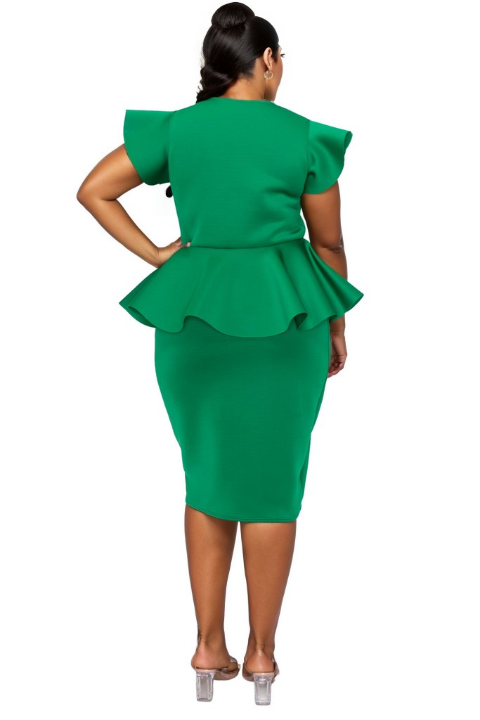 Onyx Neoprene Peplum Dress Onyx Neoprene Peplum Dress