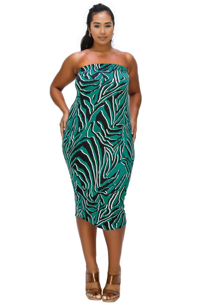 Kiko Zebra Print Tube Dress