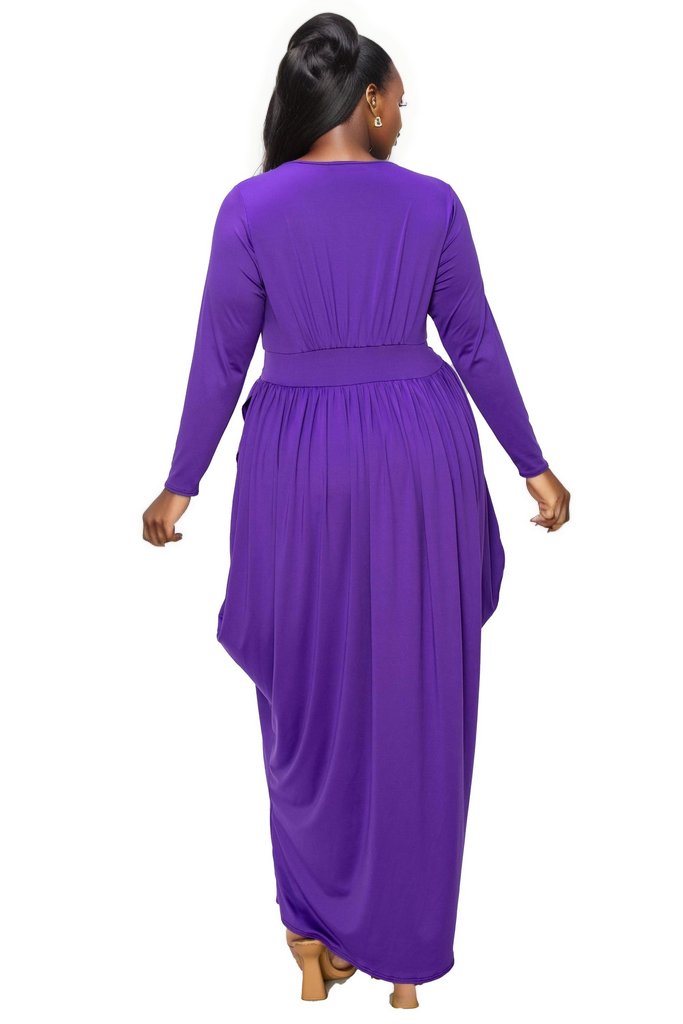 purple tulip hem dress L I V D Plus Size Giuliana Tulip Hem Maxi Dress