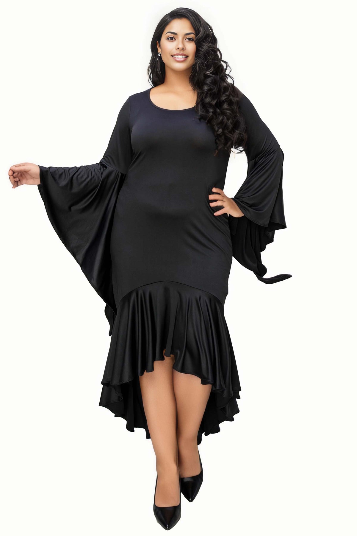 L I V D Plus Size Arielle Flowy Mermaid Hem Dress L I V D Plus Size Arielle Flowy Mermaid Hem Dress
