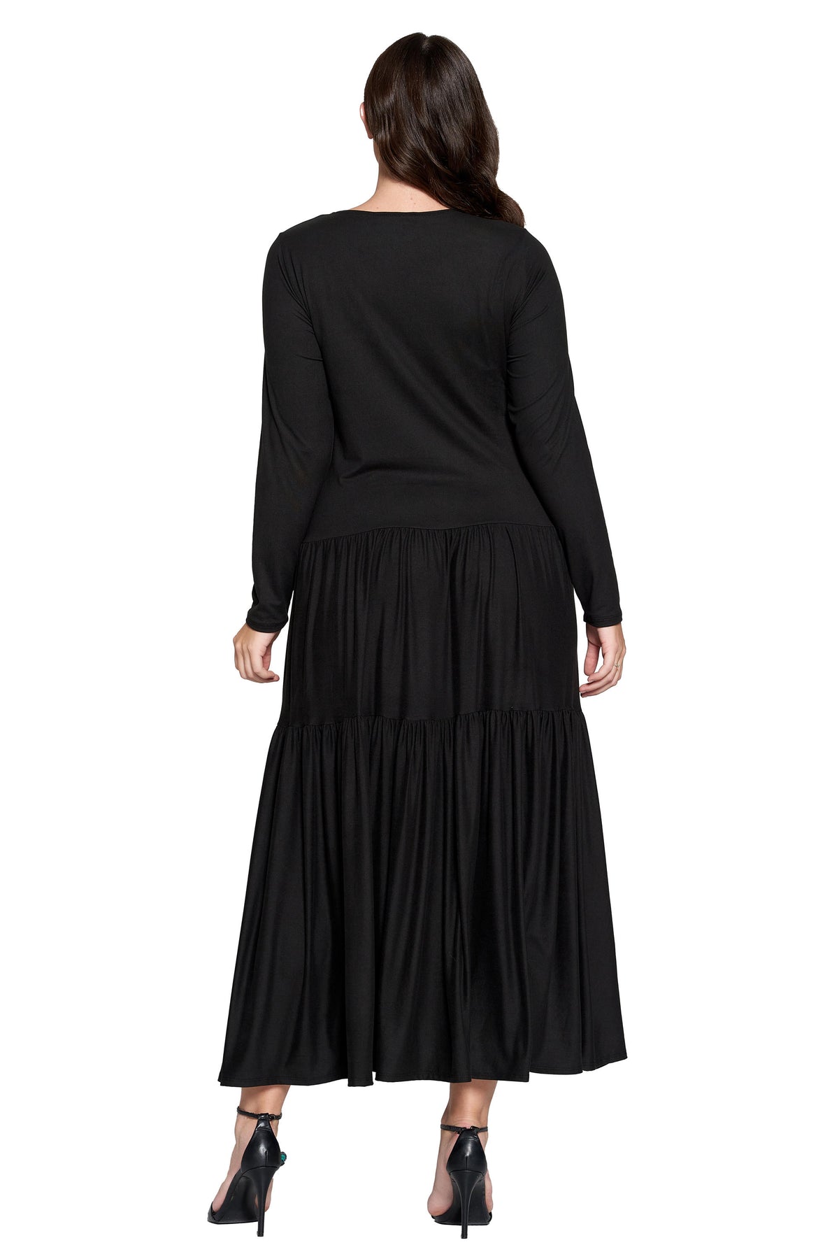 Tiered Maxi Dress with Long Sleeves