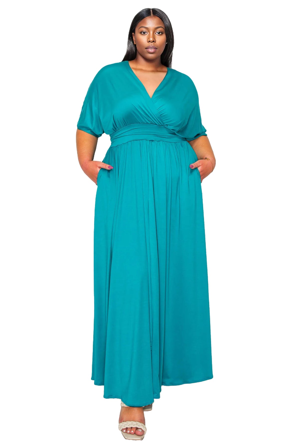 empire line dresses plus size Ever After Maxi Dress- Black 4X / Black at Curvy Sense or upscale parties Womens Dresses Teal Empire Waist