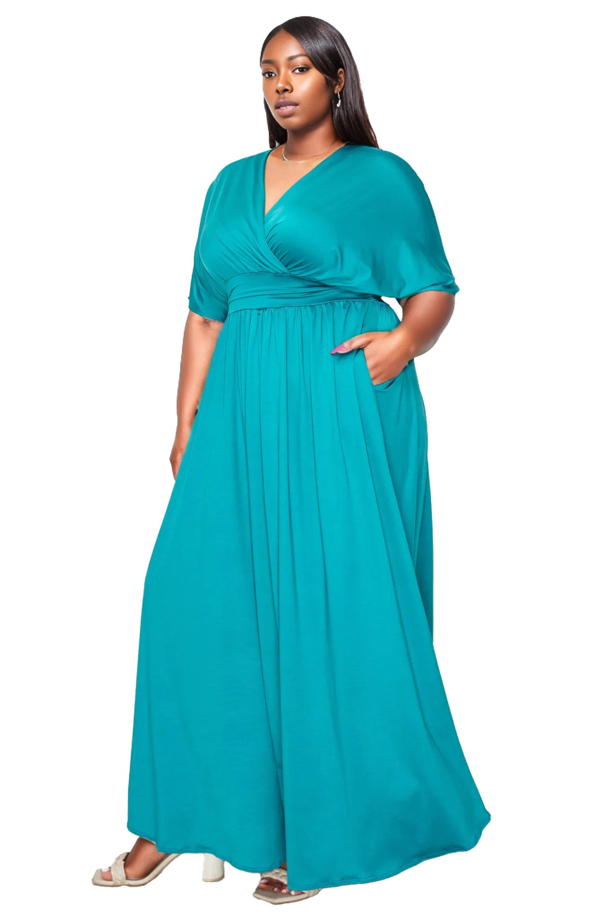 Plus Size Raffi Empire Waist Pocket Maxi Dress L I V D Plus Size Raffi Empire Waist Pocket Maxi Dress L I V D