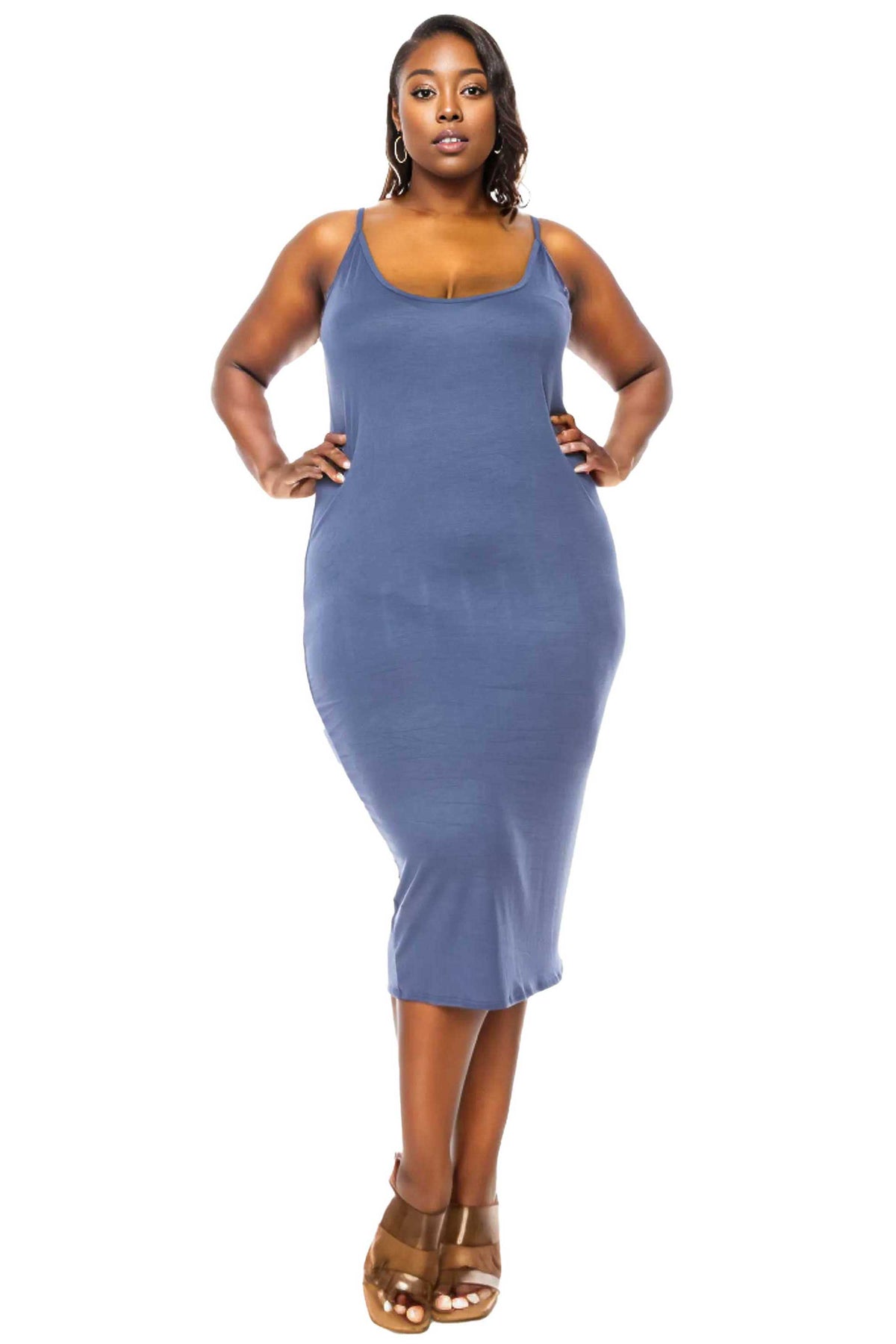 Spaghetti Strap Bodycon Midi Dress | Made in USA | LIVD Apparel L I V D Spaghetti Strap Bodycon Midi Dress | Made in USA | LIVD Apparel L I V D