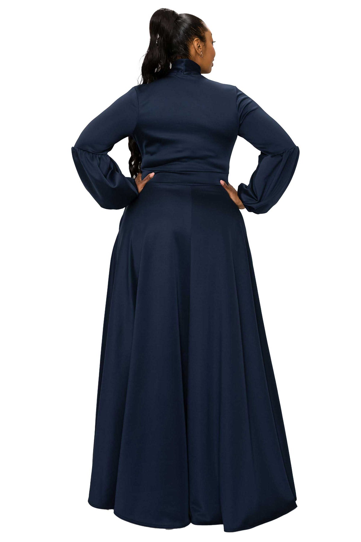 Bella Donna Dress with Ribbon and Bishop Sleeves