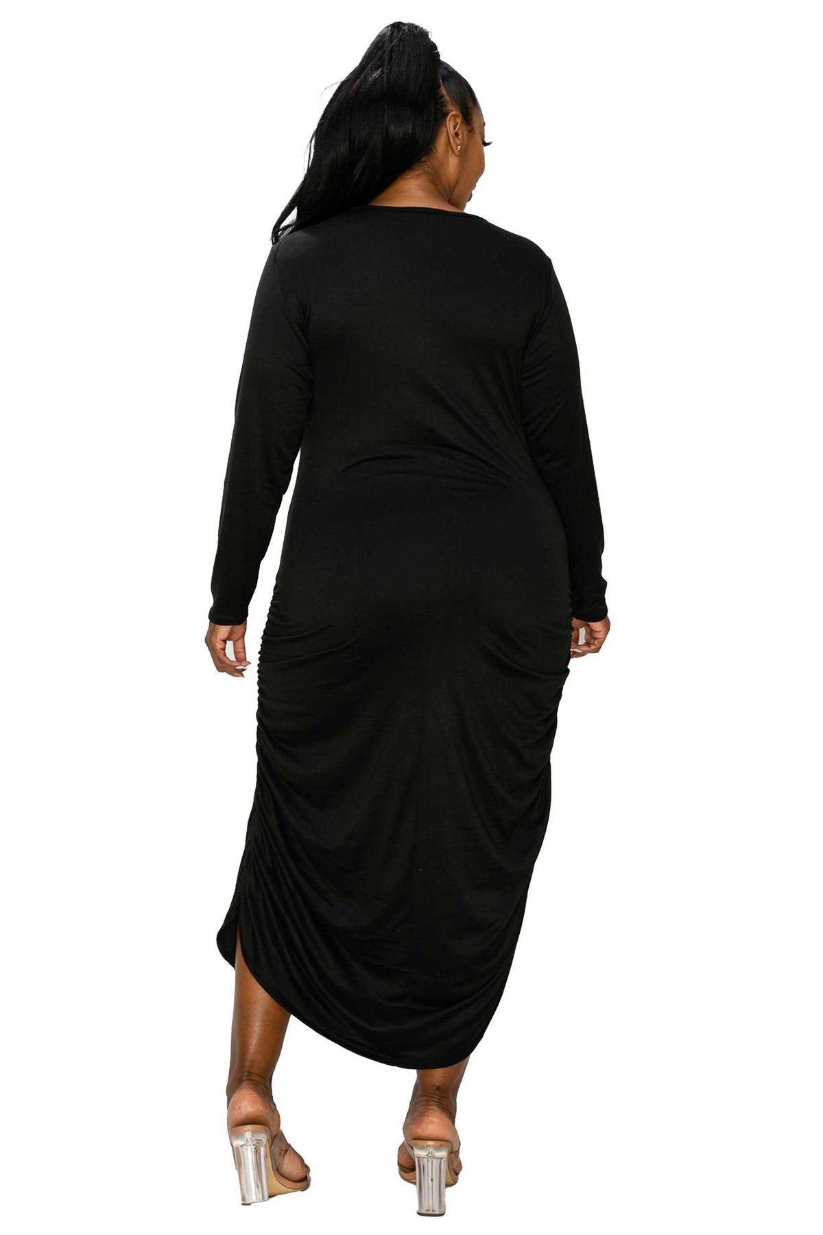 Side Ruched Maxi Dress - L I V D