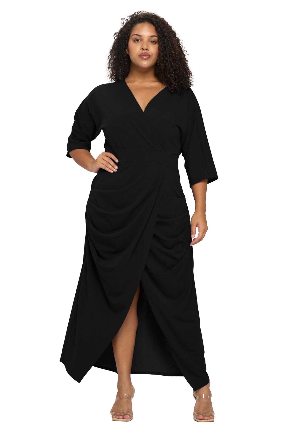 Dolman Wrap Maxi Dress - L I V D