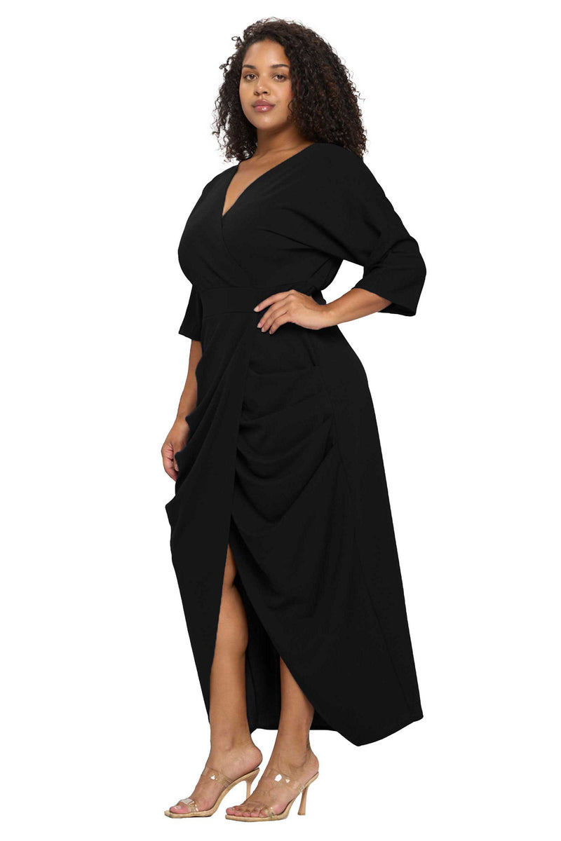 Dolman Wrap Maxi Dress - L I V D