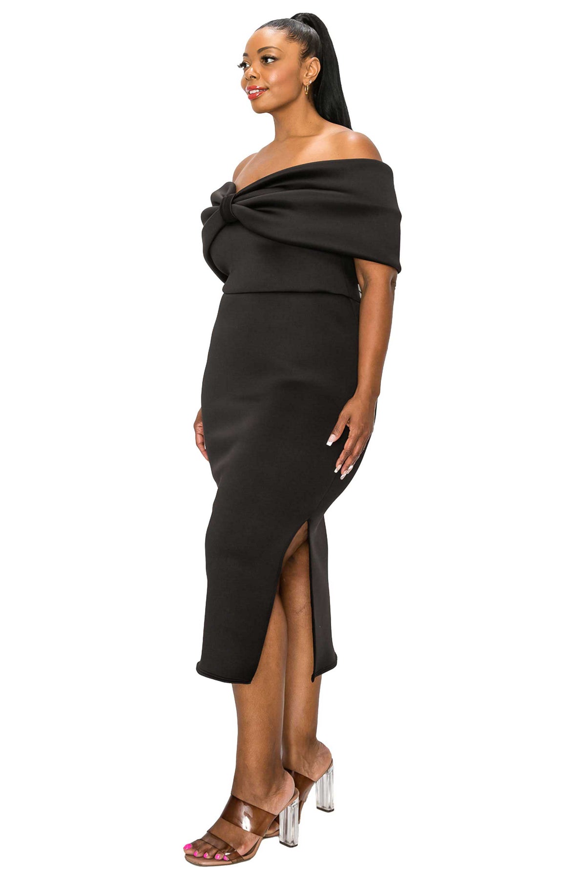 ribbon midi dress Zariah Ribbon Detail Midi Dress L I V D
