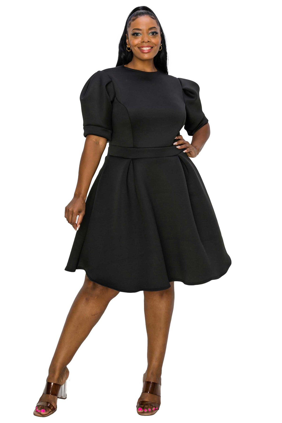 Plus Size Lindsey Neoprene Flare Dress L I V D Plus Size Lindsey Neoprene Flare Dress L I V D