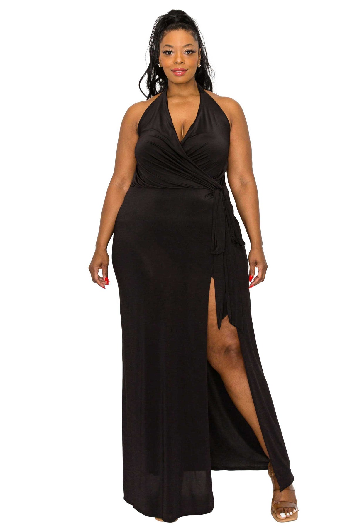 Plus Size Gisele Halter Neck Dress L I V D Plus Size Gisele Halter Neck Dress L I V D