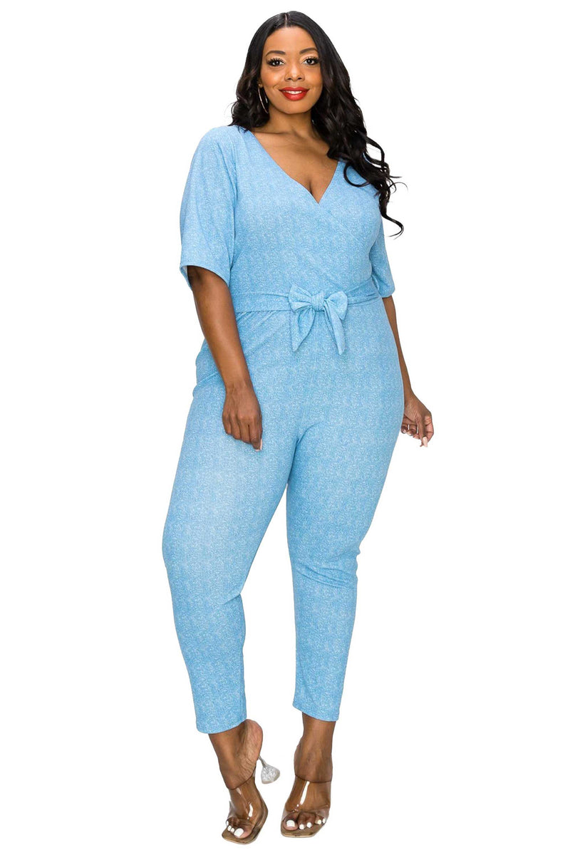 Wrap Denim Jumpsuit - L I V D