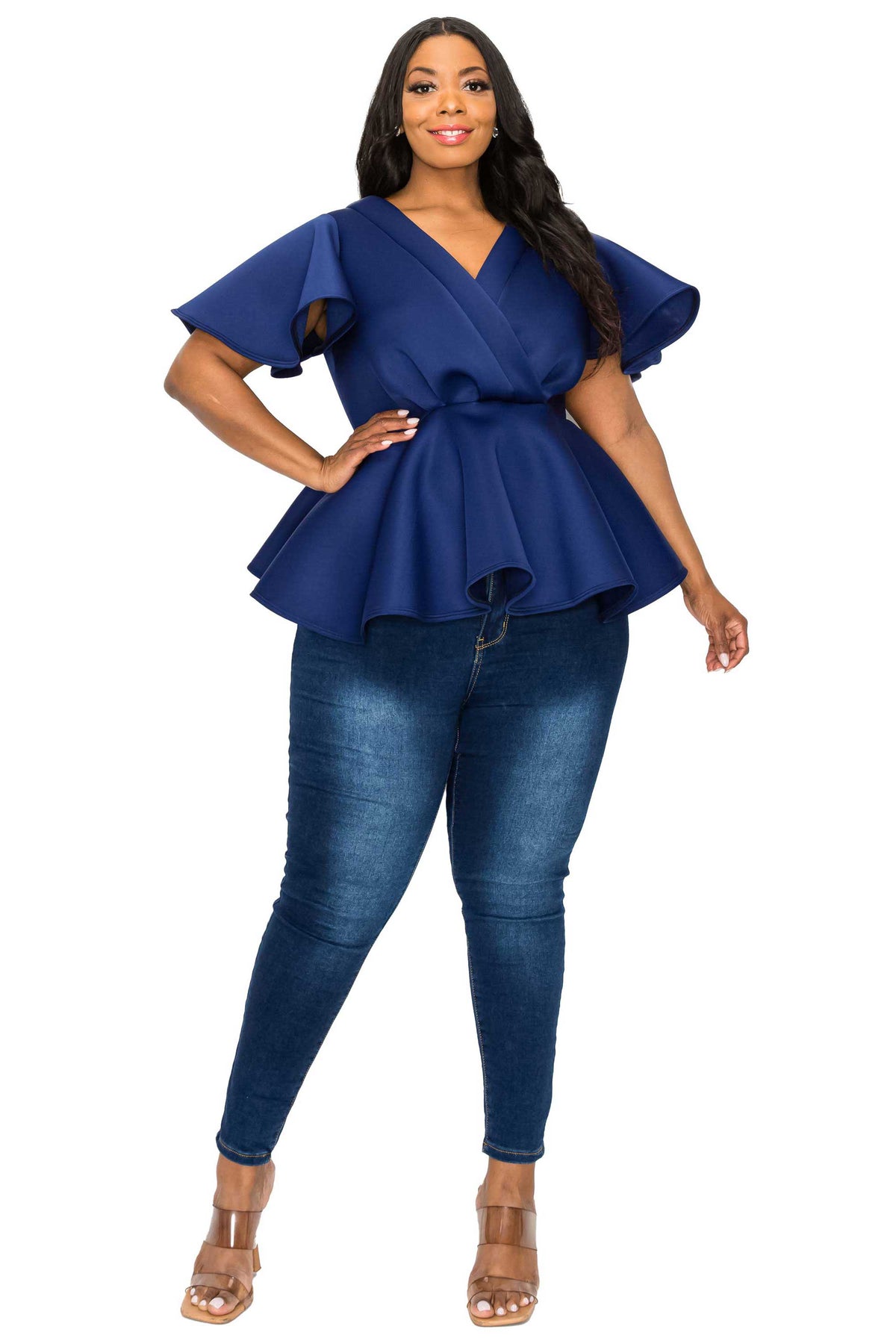 Siobhan Neoprene Peplum Top