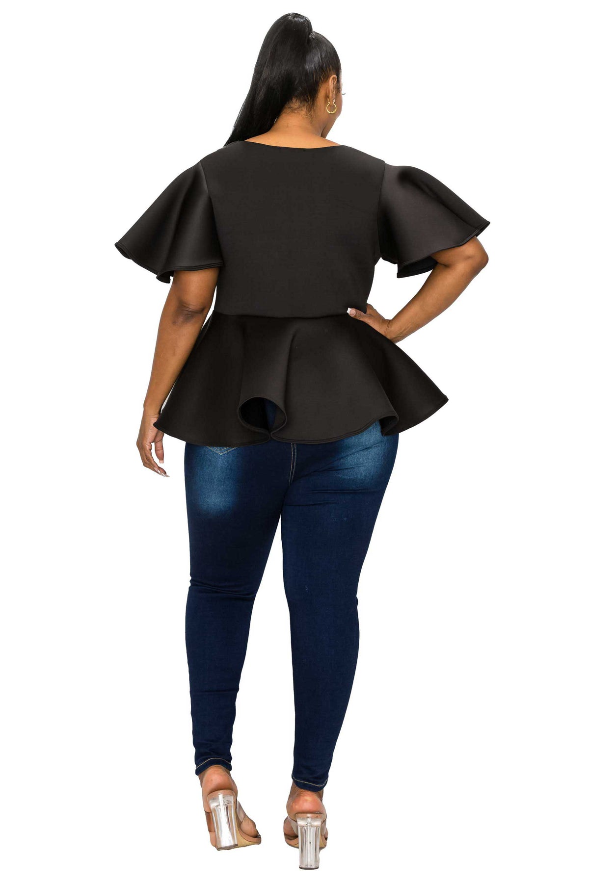 Siobhan Neoprene Peplum Top