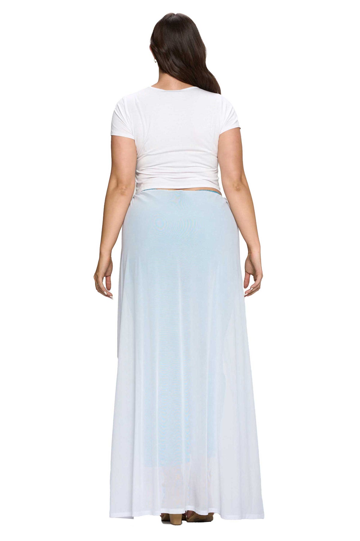 livd plus size boutique mesh cape capri pants in seafoam