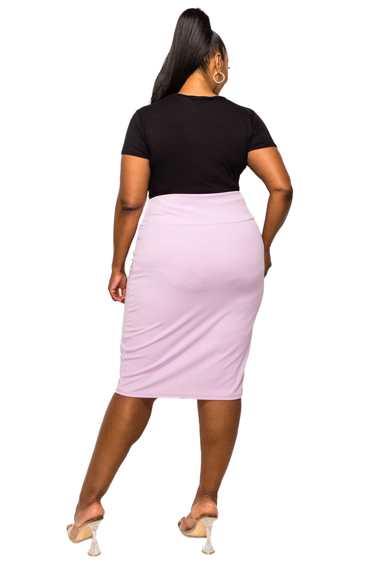 livd apparel plus size boutique basic pencil skirt in lavenderlivd apparel plus size boutique basic pencil skirt in lavender