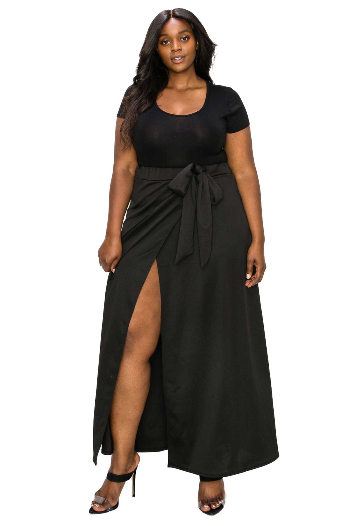 Scuba Wrap Maxi Skirt - L I V D