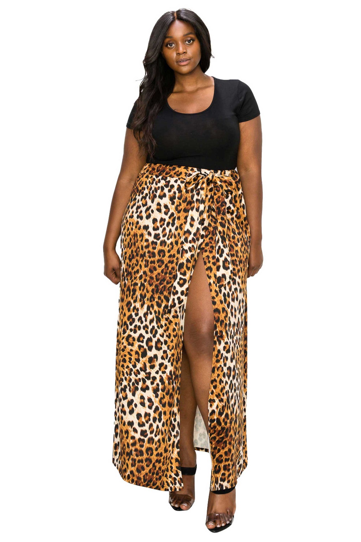 Leopard Wrap Maxi Skirt - L I V D