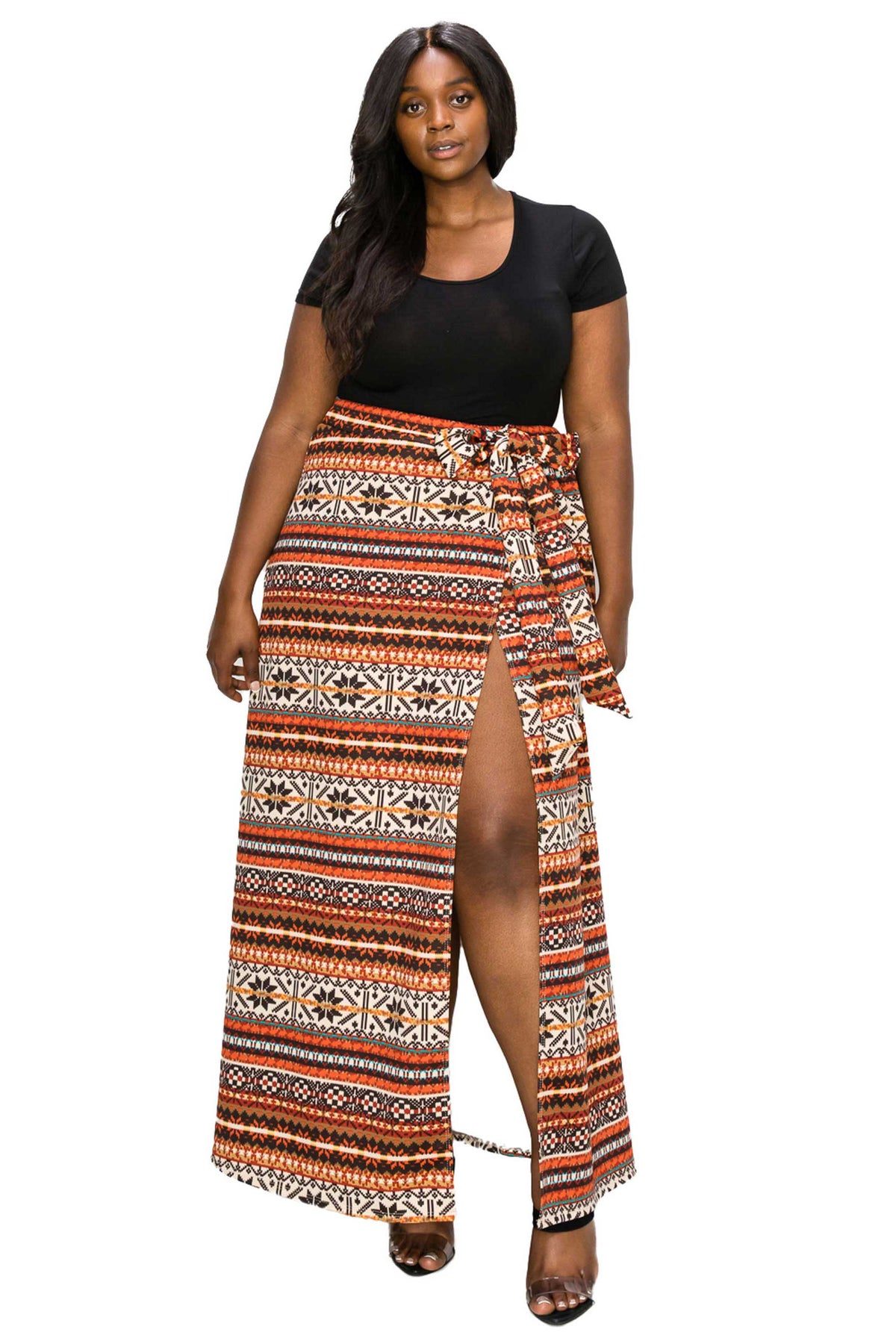 Tribal Wrap Maxi Skirt - L I V D