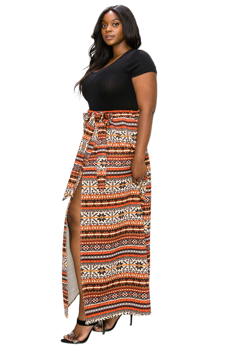 Tribal Wrap Maxi Skirt - L I V D
