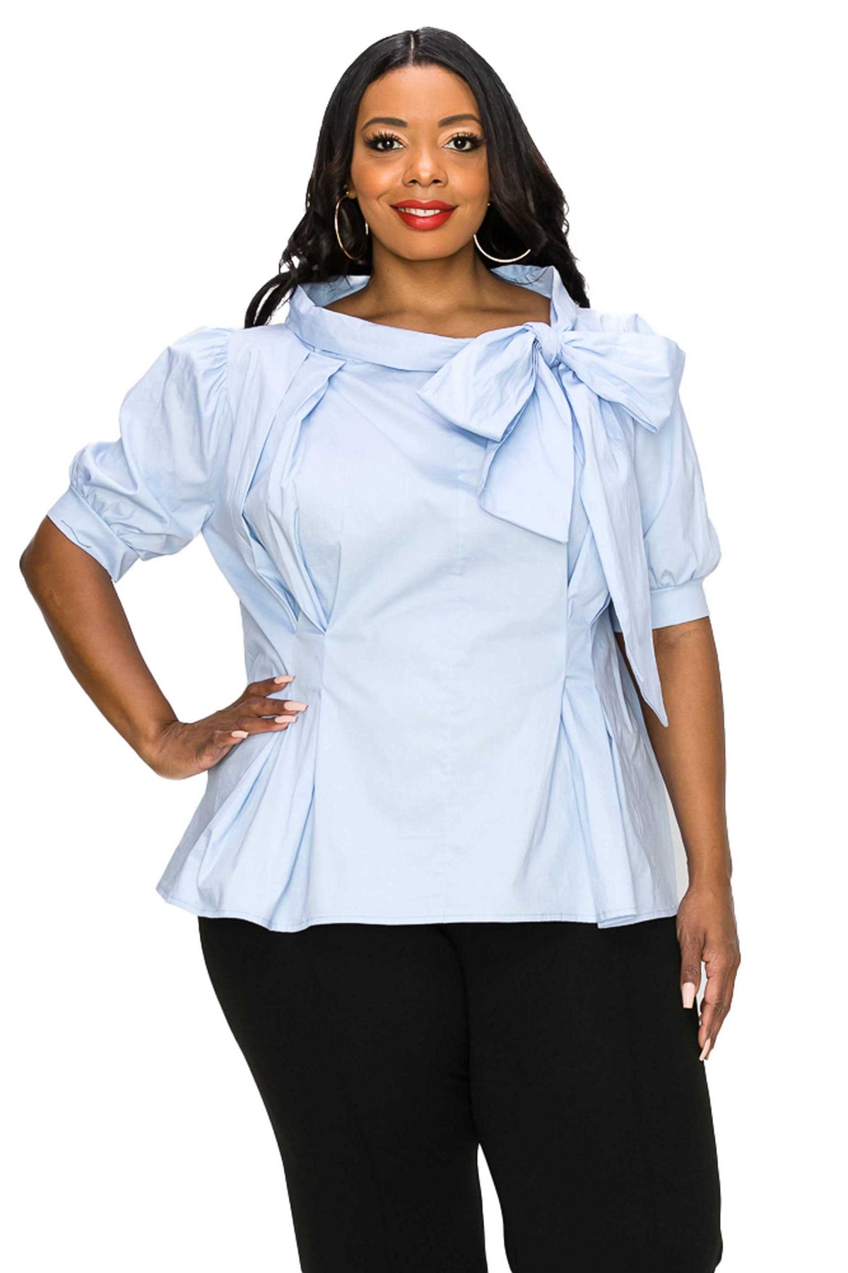 Poplin Ribbon Blouse - L I V D