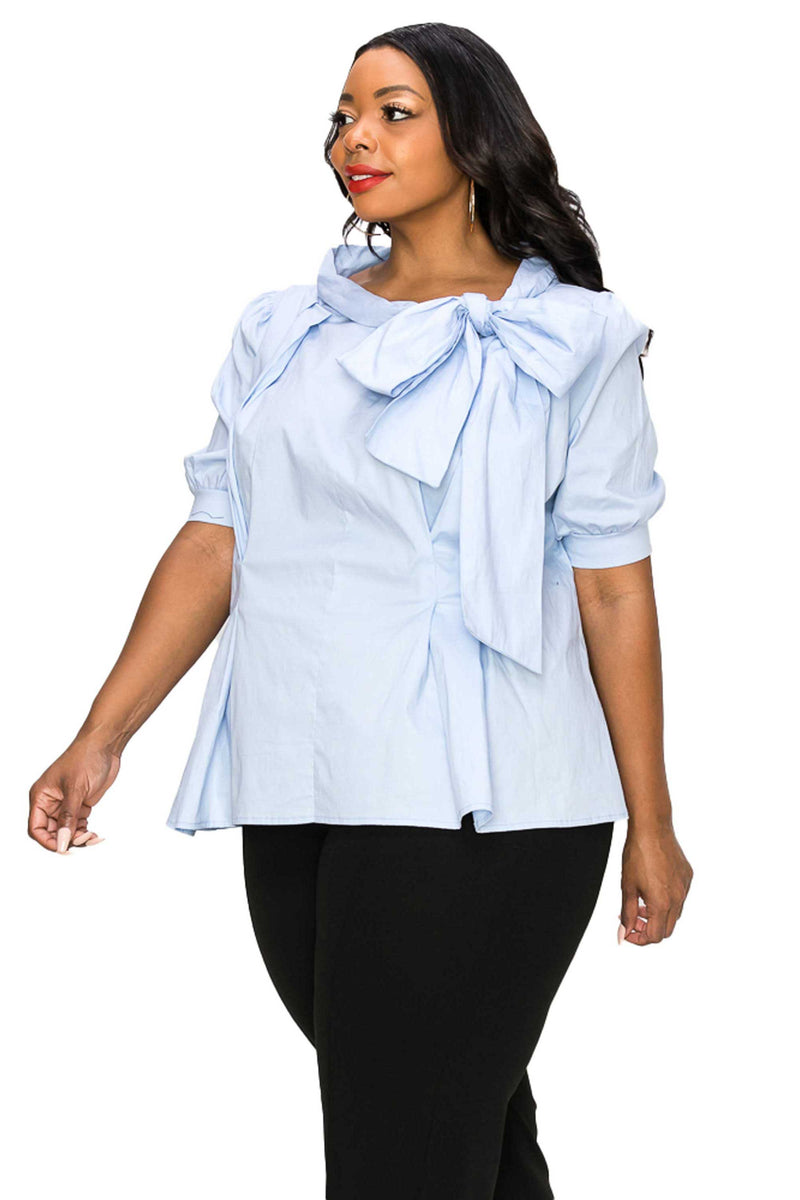 Poplin Ribbon Blouse - L I V D