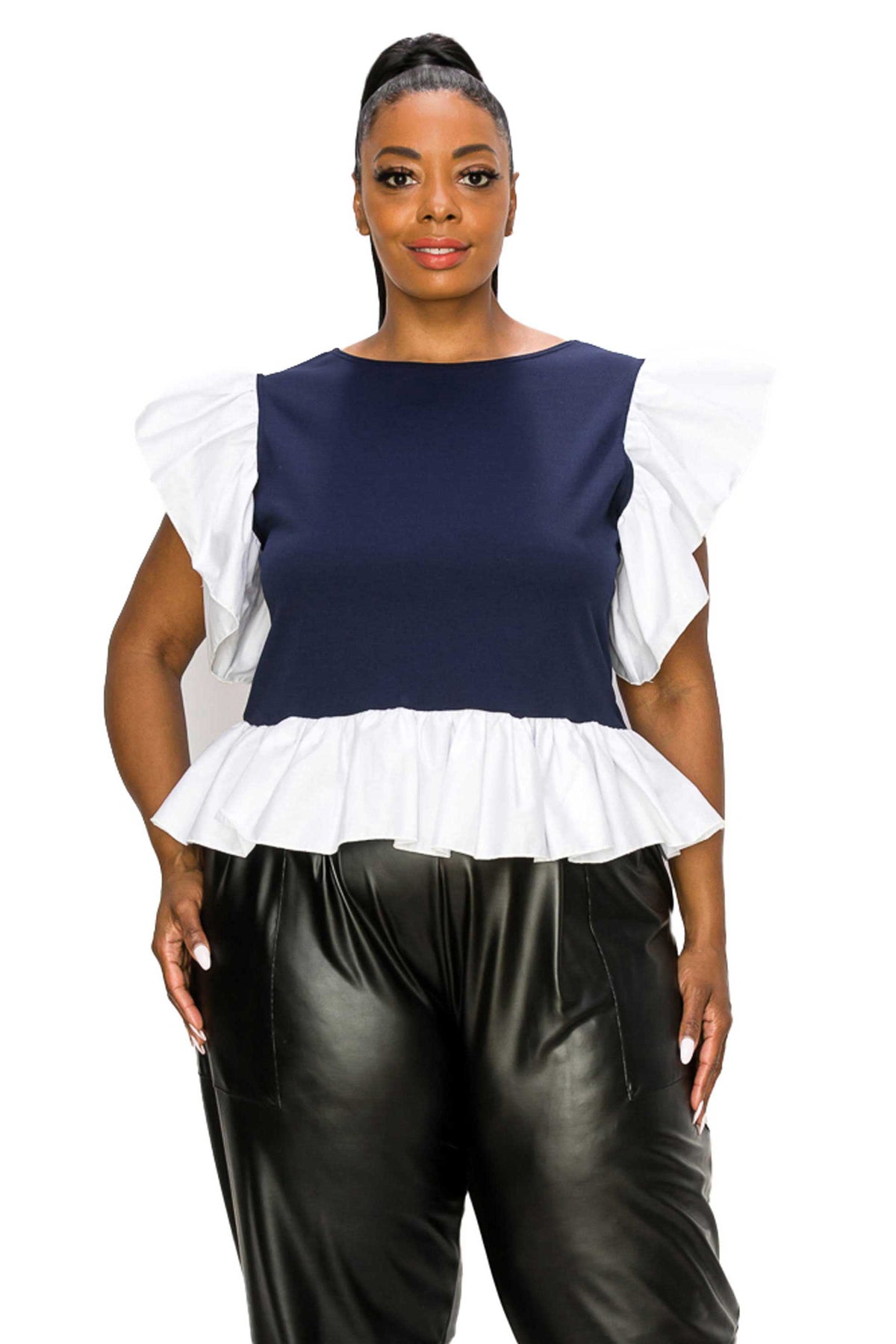 Ruffled Babydoll Peplum Top