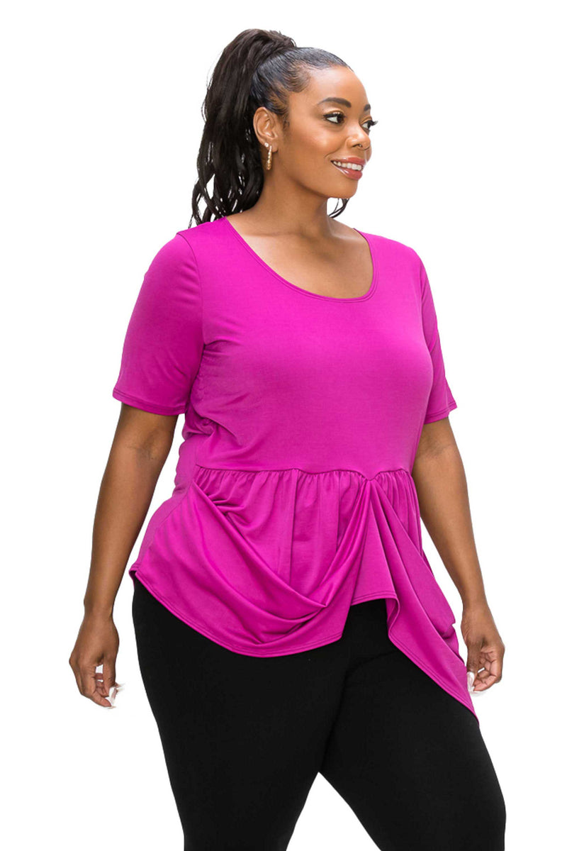 Draped Peplum Top - L I V D